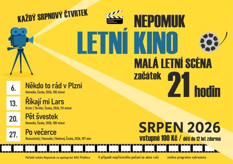 Letní kino Nepomuk 2026 Letní kino Nepomuk 2026