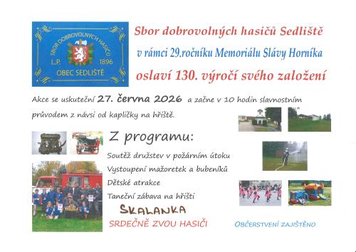 oslava výročí sboru hasičů
