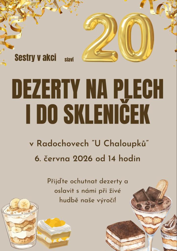 oslava s dezerty a hudbou
