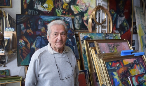 Pozvánka na poslední výstavu ak. mal. Jiřího Karmazína