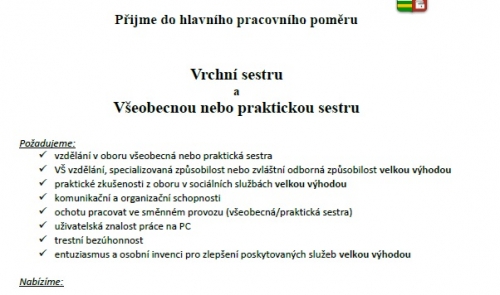 Nabídka pracovních míst - DKS Žinkovy