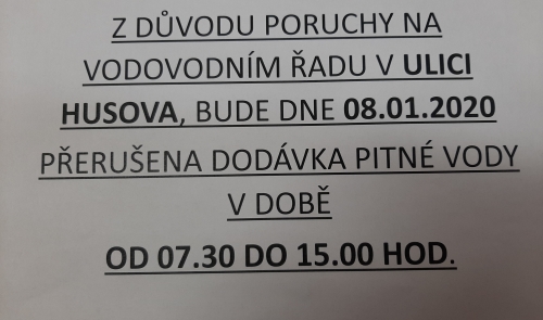 Havárie a odstávka vody u FK Nepomuk