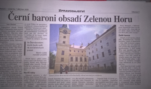 Deník Právo informuje o Zelené Hoře