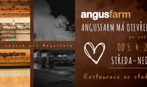 Angusfarm má otevřeno ... i po požáru - od 5.4.2023 - Restaurace ve stodole - středa až neděle