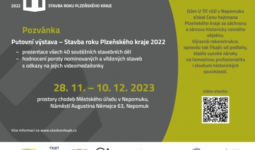 Putovní výstava Stavba roku Plzeňského kraje 28.11.-10.12.2023