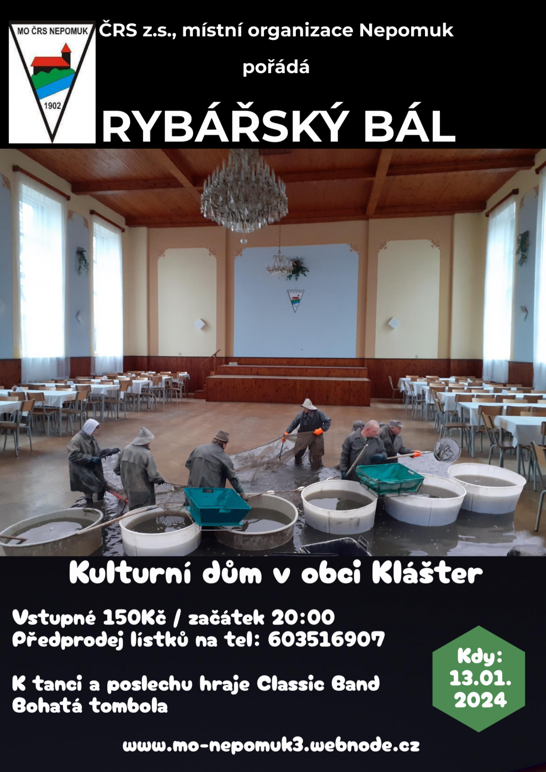 Plakát Rybářský bál 13.1.2024