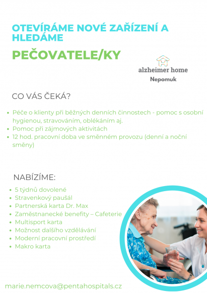 ALZHEIMER HOME Nepomuk - pracovní příležitosti