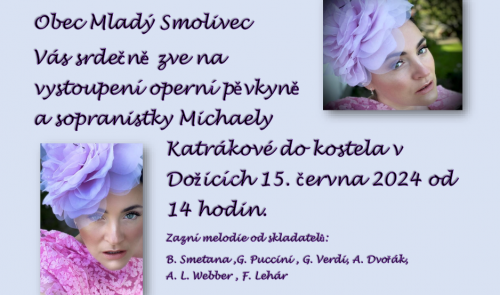 Michaela Katráková vystoupí 15.6.2024 v Dožicích