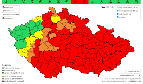 Pozor na deště a povodně 13.-16.9.2024