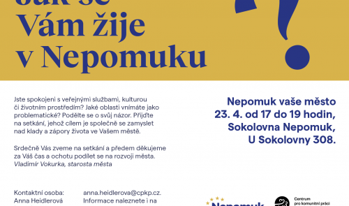 Město Nepomuk Vás zve na diskusi o svých prioritách