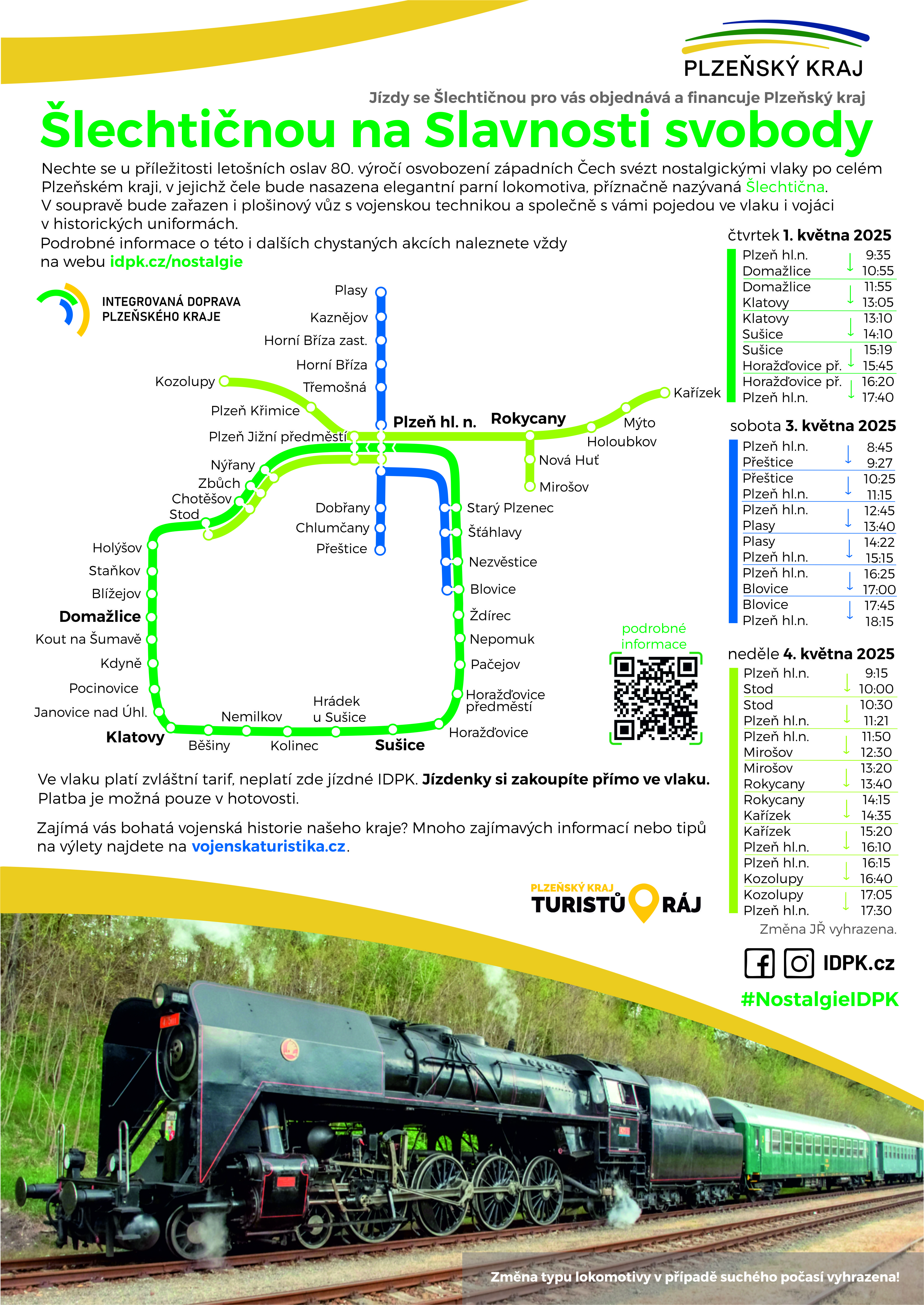 Jízdy parním vlakem - plakát