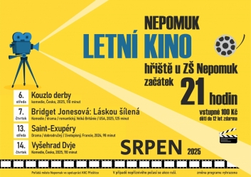 Letní kino Nepomuk - srpen 2025