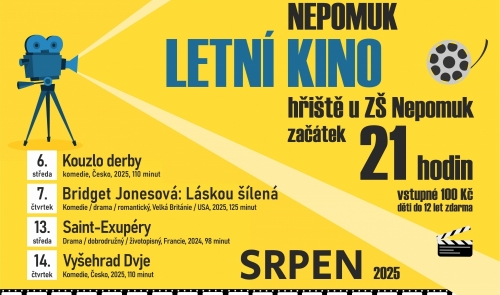 Letní kino Nepomuk - srpen 2025