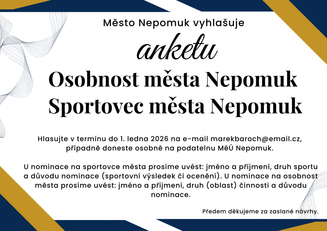 Osobnost města a Sportovec města za rok 2025 Osobnost města a Sportovec města za rok 2025