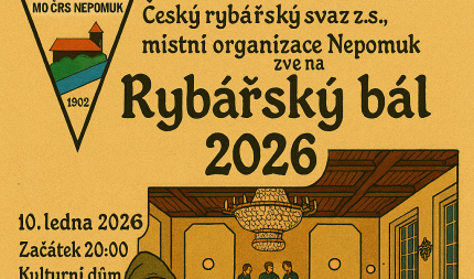 Rybářský bál 10.1.2026 - plakát