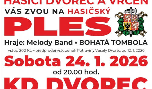 Ples SDH Dvorec a Vrčeň 24.1.2026