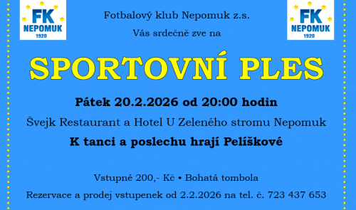 Sportovní ples 20.2.2026