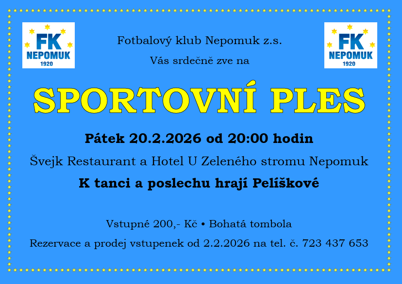 Sportovní ples 20.2.2026 - plakát