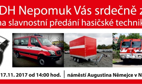 Hasiči zvou na předání techniky