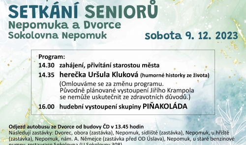 Setkání seniorů Nepomuka a Dvorce