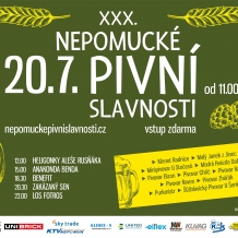 XXX. Nepomucké pivní slavnosti 20. 7. 2024 - plakát