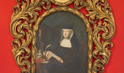 Hraběnka Marie Dominika Martinicová  1769 Olej na plátně Autor: Martin Unterberger Zapůjčil Národní památkový ústav, územní památková správa v Českých Budějovicích.  Portrét hraběnky Marie Dominiky Martinicové v původním bohatě řezaném rámu s akantovými rozvilinami. Obraz visel v Černém sále zámku nad krbem z červeného mramoru. 
