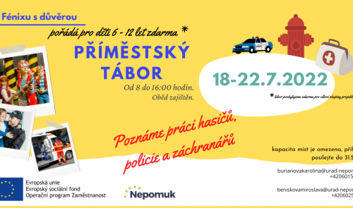 Příměstský tábor - Poznáváme práci hasičů, policie a záchranářů