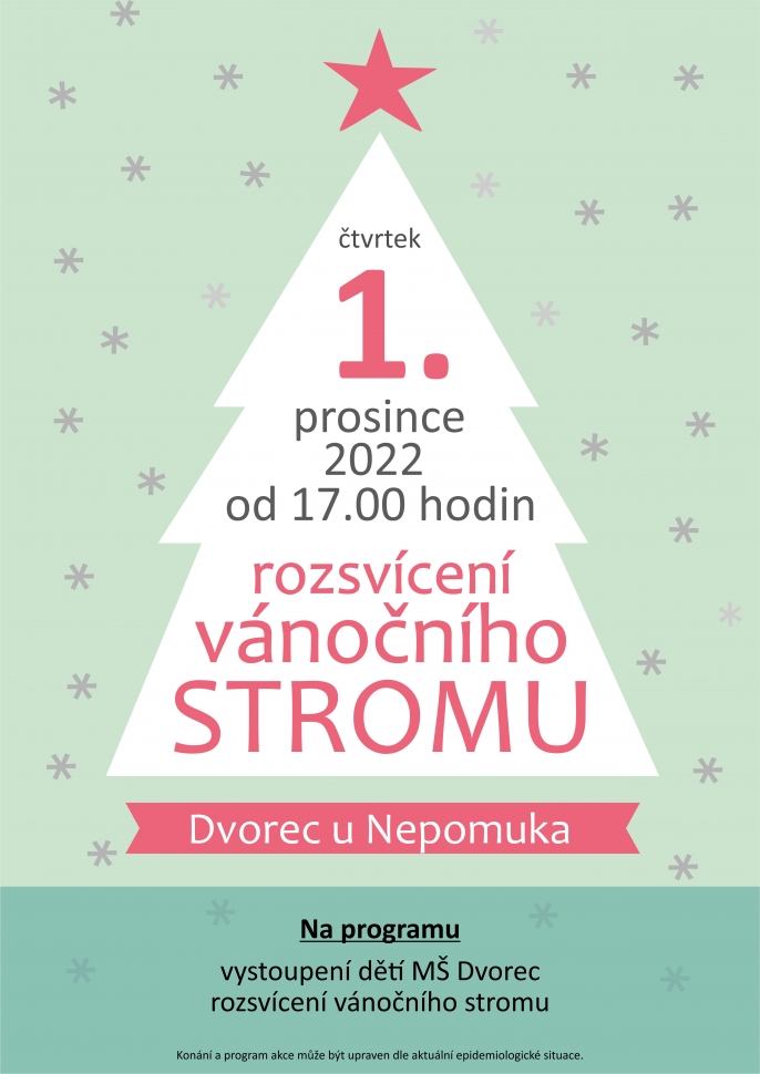 Rozsvícení vánočního stromu ve Dvorci