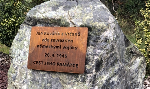 Pamětní místo zastřelení Jana Kováříka nově upraveno